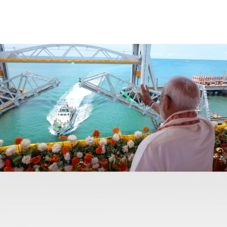 PM Narendra Modi launches New Pamban Bridge, India’s first vertical-lift sea bridge in Rameshwaram