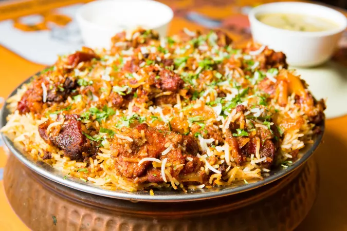 Enjoy the authentic Hyderabadi Biryani