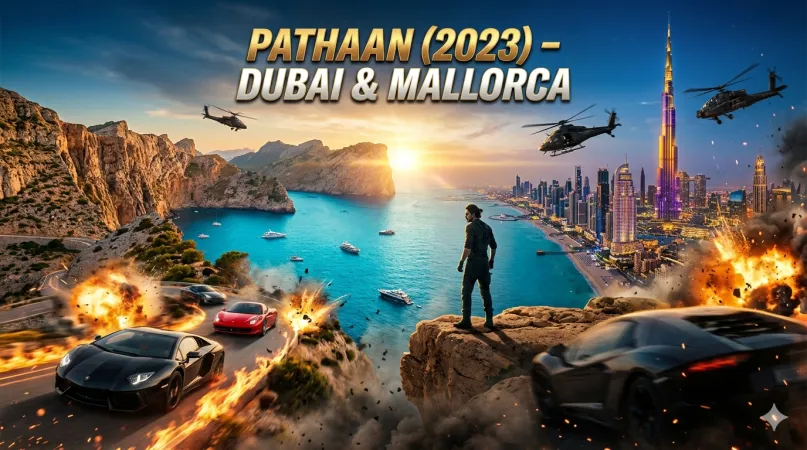 1. Pathaan (2023) – Dubai & Mallorca