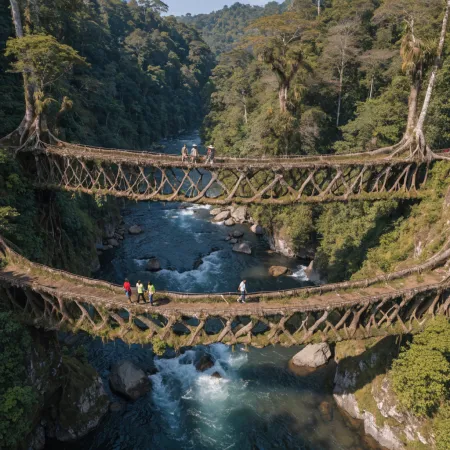 Embrace the Trek to Double Decker Root Bridge